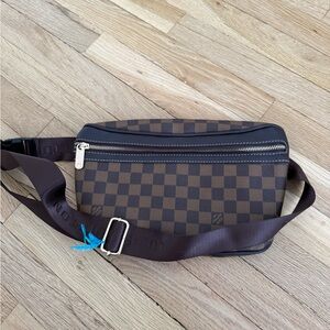 Brown Checkered waist/sling bag